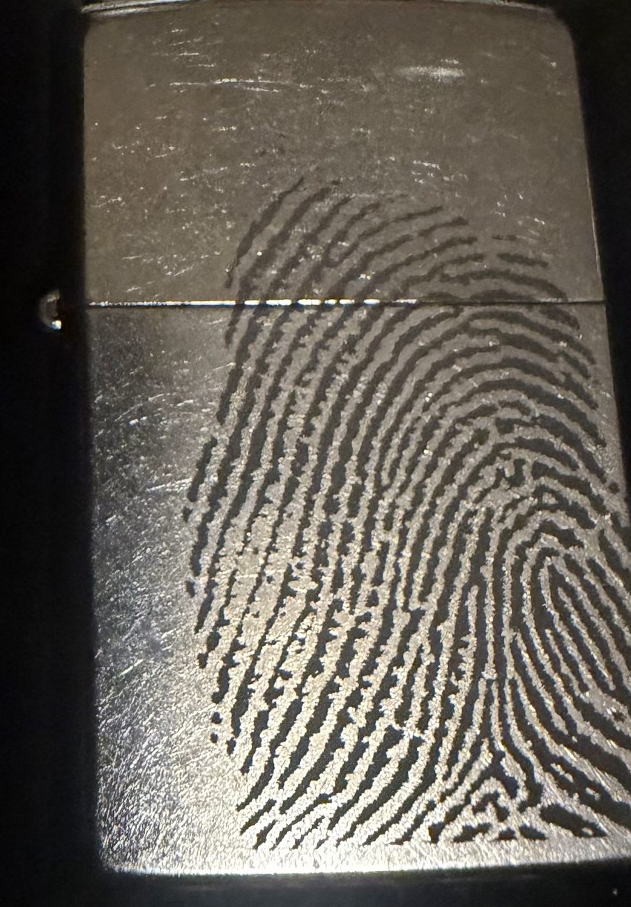A fingerprint, kept to the ridge